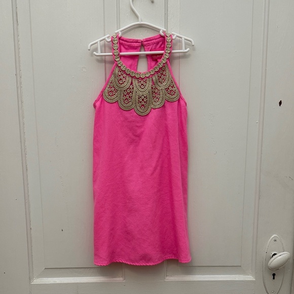 Lilly Pulitzer Pink Halter Dress with Embroidered Neckline - Picture 1 of 6